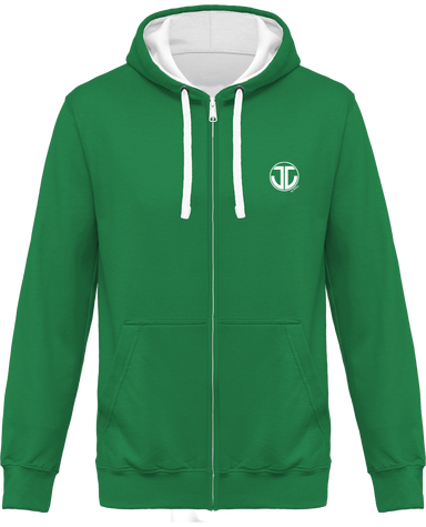 jaja jr. Sweat-shirt zippé capuche contrastée