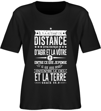 T-Shirt Noir Femme en coton Bio. 