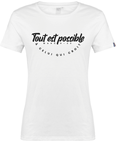 T-shirt Bio Blanc pour Femme .