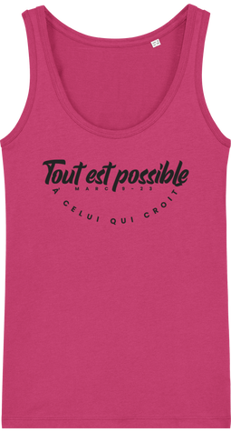 Débardeur Femme en coton Bio Framboise. 