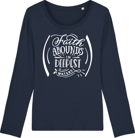 Superbe T-shirt Noir Femme en coton BIO manches longues. 