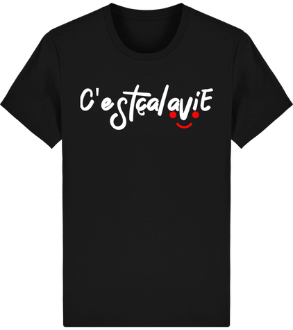 T-Shirt Noir UNISEX Coton BIO.  Design 