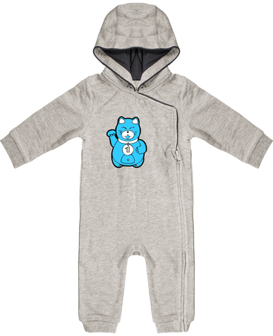 Grenouillère pour bébé en 85% coton et 15% viscose pour la couleur Oxford Grey et 100% coton pour la