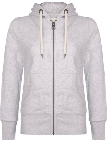 Veste sweat-shirt zippée femme en 80% coton et 20% polyester