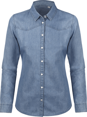 Chemise femme en denim coton bio. Denim tissé style 2020