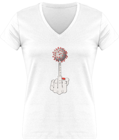 T-shirt femme 100% coton. Illustration Fuck Covid19