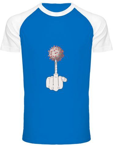 t-shirt Baseball-bicolore manche courte - fuck covid