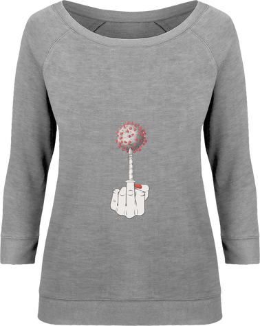 Sweatshirt femme coton bio, illustration fuck covid19