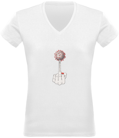 T-shirt femme 100% coton. Illustration Fuck Covid19
