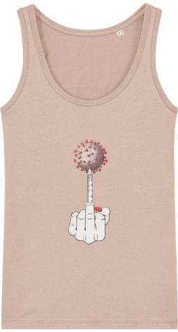 Débardeur femme coton  Bio. Illustration Fuck Covid19