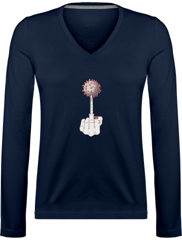 T-shirt femme 100% coton. Illustration Fuck Covid19