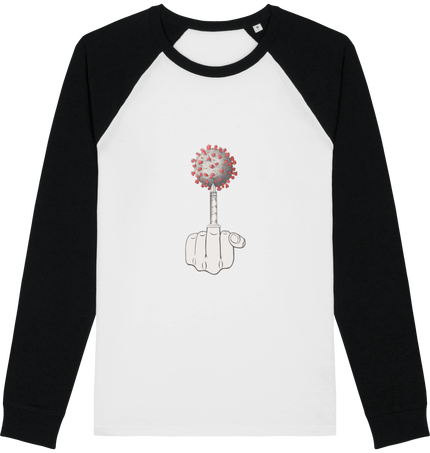 tee-shirt baseball-homme 100% coton bio - fuck covid