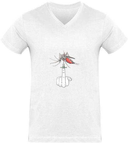 t-shirt homme  100% coton, illustration fuck moustique-tigre