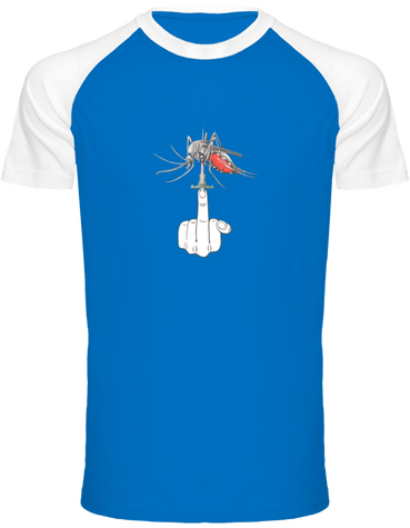 t-shirt homme  bicolore  100% coton, illustration fuck moustique tigre