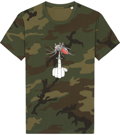 tee-shirt militaire homme, illustration fuck moustique tigre