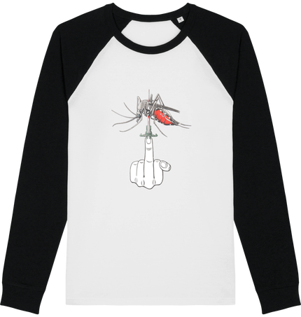 t-shirt homme baseball 100% coton bio - fuck moustique tigre