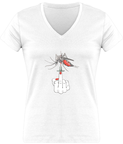 t-shirt femme 100% coton en jersey, illustration fuck moustique tigre