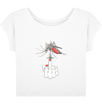 T-shirt femme court 100% coton, illustration fuck moustique tigre