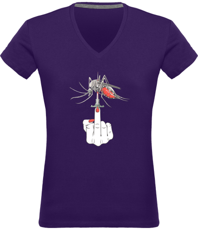T-shirt femme 100% coton, illustration fuck moustique tigre