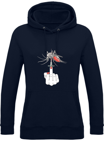 sweat femme  à capuche, illustration fuck moustique tigre
