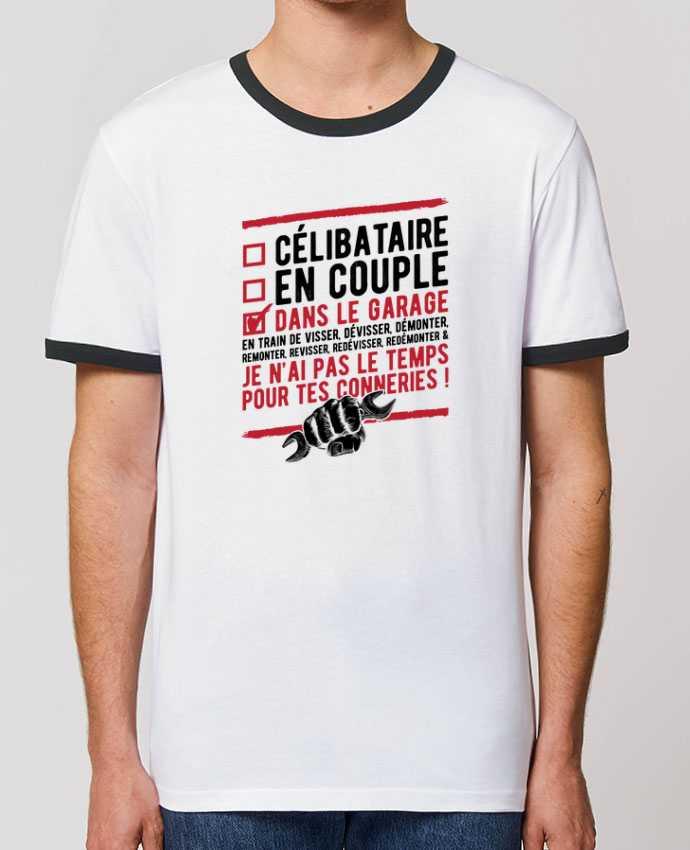 T-Shirt Contrasté Unisexe Stanley RINGER Dans le garage humour message -  Tunetoo