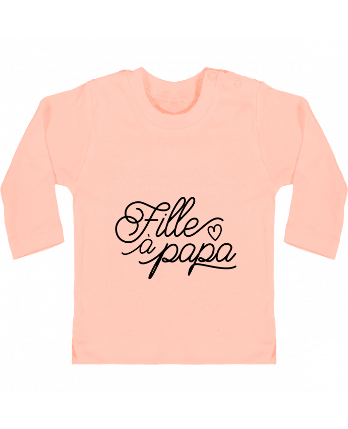 T Shirt Bebe Manches Longues Boutons Pression Fille A Papa Manches Longues Tunetoo