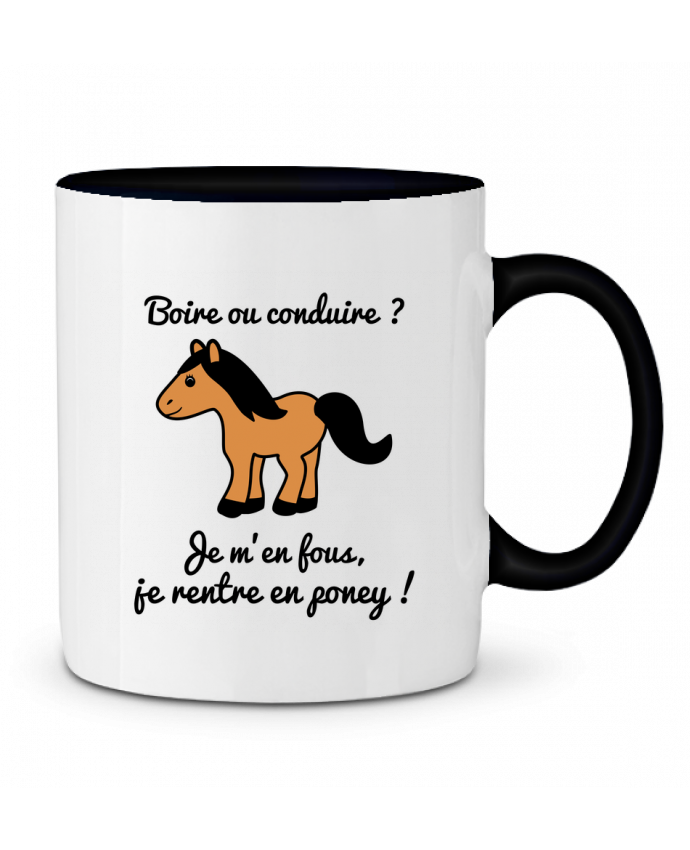 Mug En Ceramique Bicolore Boire Ou Conduire Je M En Fous Je Rentre En Poney Humour Alcool Drole Benichan