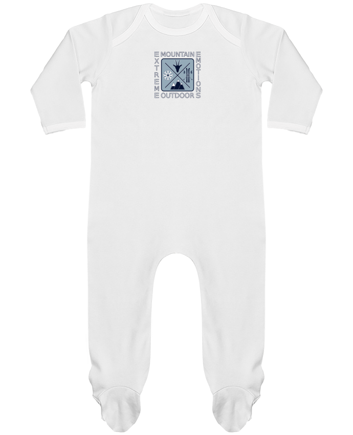 Pyjama Bebe Manches Longues Contraste Mountain Outdoor Fond Bleu Ciel Maza