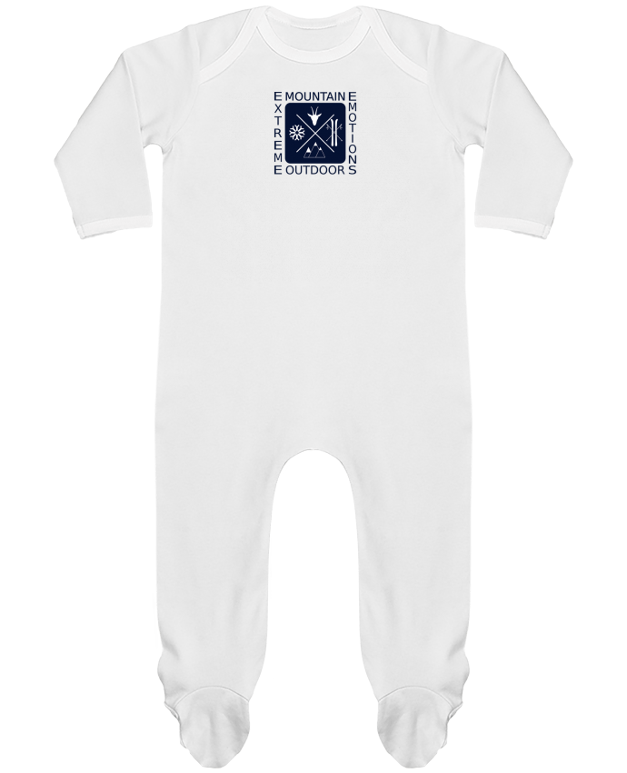 Pyjama Bebe Manches Longues Contraste Mountain Outdoor Fond Bleu Marine Maza
