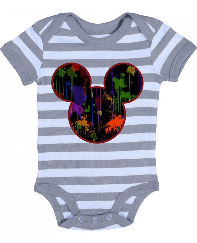 Body Bebe A Rayures Tete De Mickey Version Noir Par Tasca Body Bebe A Rayures Tete De Mickey Version Noir Par Tasca