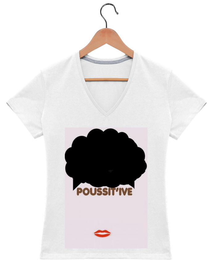 T Shirt Col V Femme 180 Gr Nappy Hair Vikymar