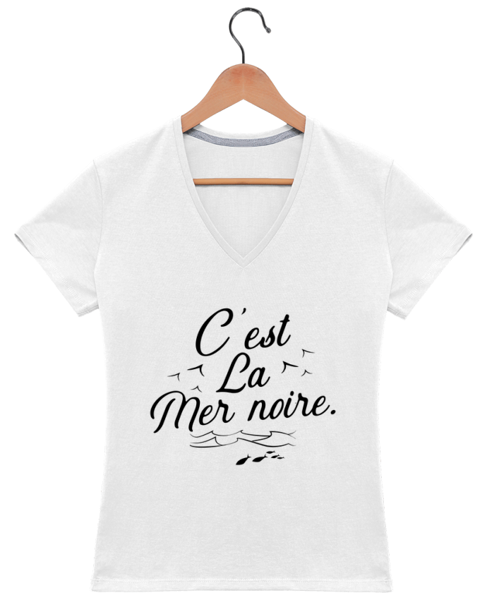 t shirt col v femme