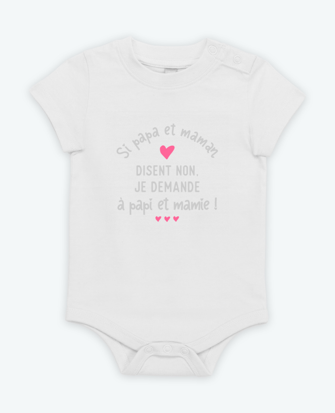 Body Bébé Manches Courtes Papa et maman disent non cadeau