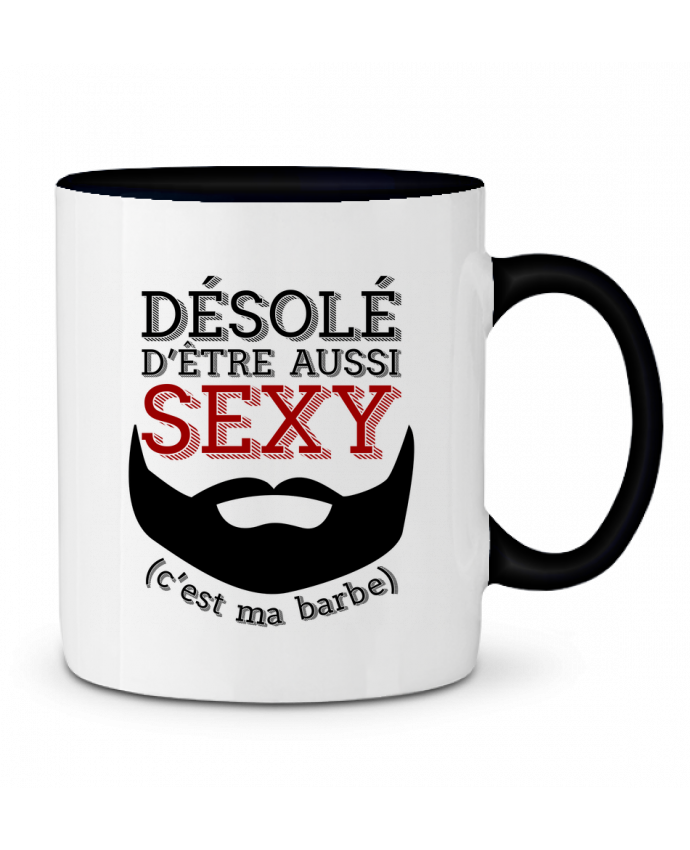 Mug en Céramique Bicolore Barbe sexy cadeau humour Original t-shirt