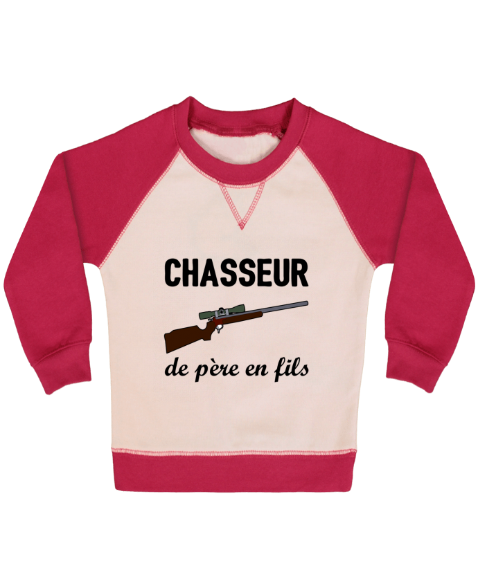 Sweat Shirt Bebe Col Rond Manches Raglan Contrastees Chasseur De Pere En Fils Tunetoo
