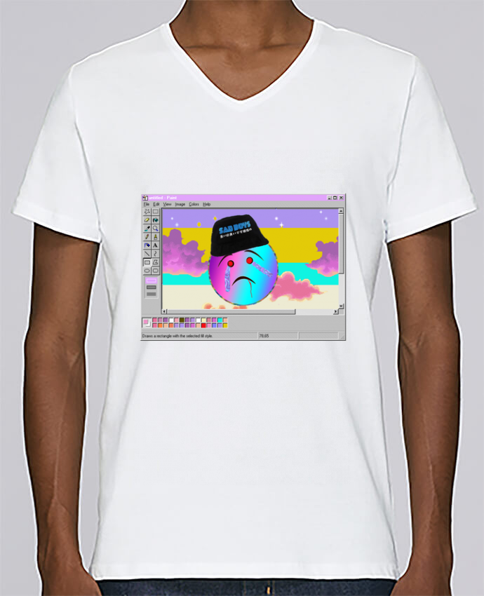 t shirt col large homme