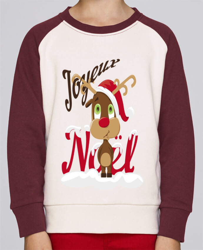 Sweat Shirt Col Rond Enfant Stanley Mini Contrast Renne Joyeux Noel Enfant Par Le Designer Graphick Kids