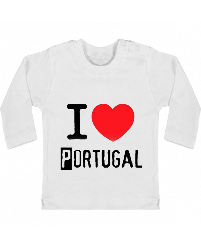 T Shirt Bebe Manches Longues Boutons Pression I Love Portugal Manches Longues Tunetoo