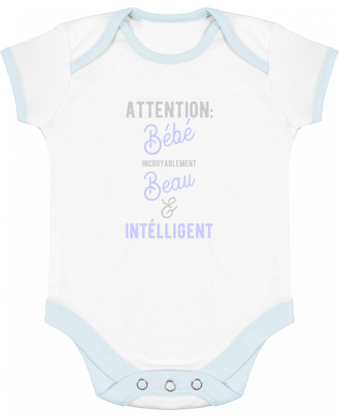 Body Bebe Contraste Beau Et Intelligent Cadeau Naissance Bebe Original T Shirt Body Bebe Contraste Beau Et Intelligent Cadeau Naissance Bebe Original T Shirt