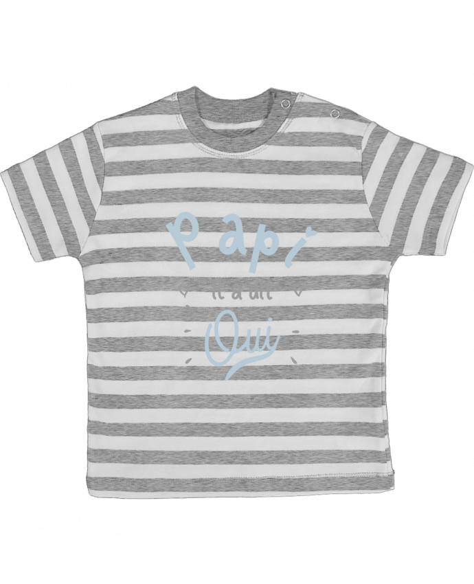 t-shirt bébé à rayures papi il a dit oui naissance cadeau bébé