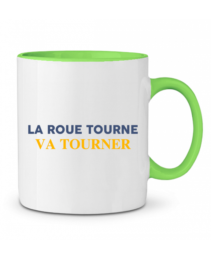 Mug En Ceramique Bicolore La Roue Tourne Va Vite Tourner Tunetoo