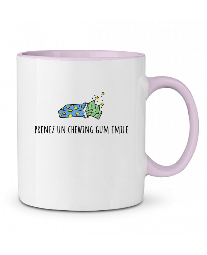 Mug en Céramique Bicolore Prenez un chewing gum Emile