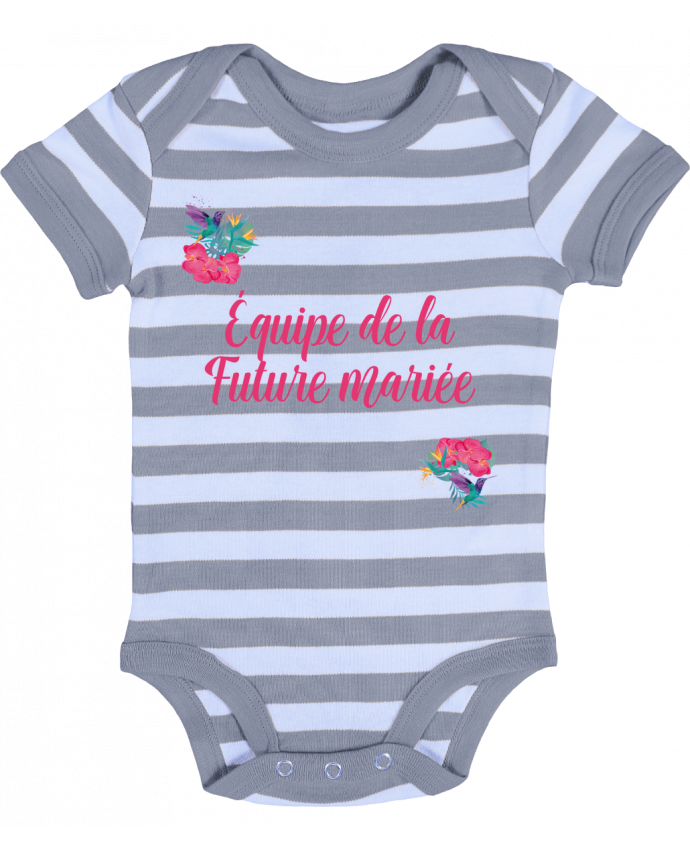 Body Bebe A Rayures Collection Mariage 4 Saisons Aquarelle Ete Equipe De La Future Mariee Par Clairefeuilleciseaux