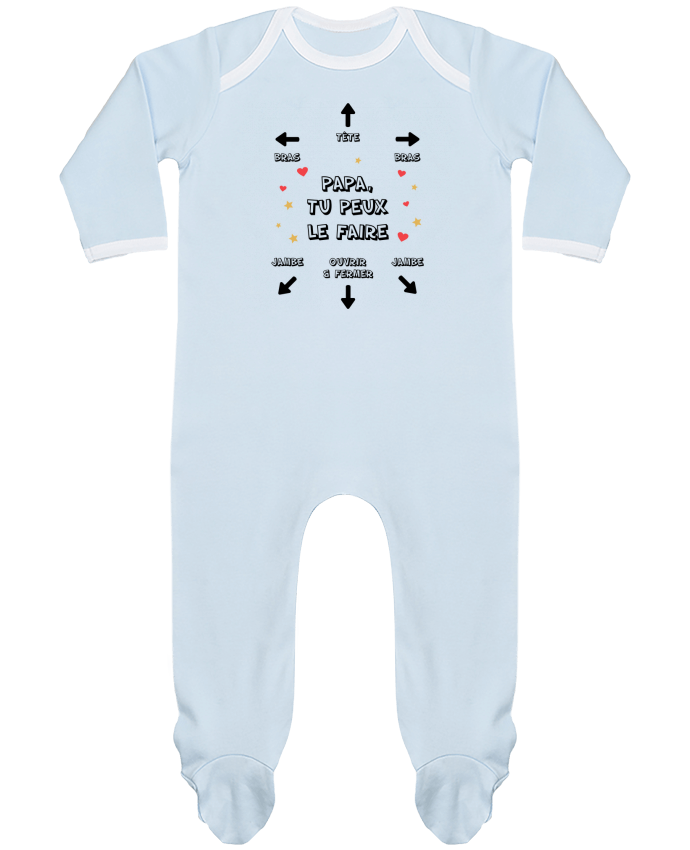 Pyjama Bebe Manches Longues Contraste Body Papa Tu Peux Le Faire Llq100