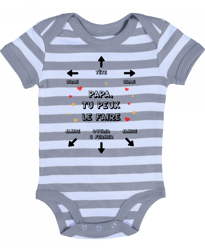 Body Bebe A Rayures Body Papa Tu Peux Le Faire Par Llq100