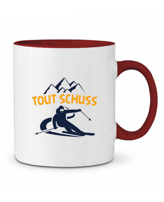 Mug en Céramique Bicolore Tout Schuss Ski tunetoo