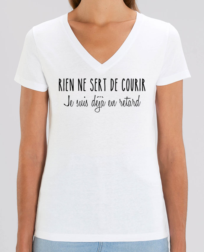 Tee Shirt Femme Col V Stella Evoker Les Retardataires Coton Bio Tunetoo
