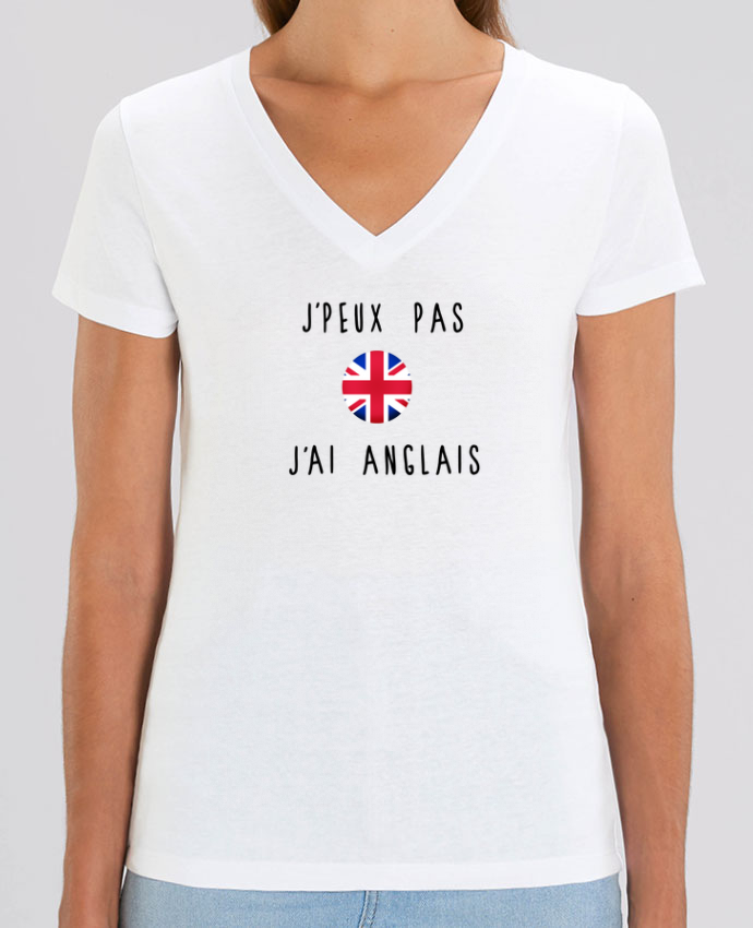 Tee Shirt Femme Col V Stella EVOKER J'peux pas j'ai anglais - Coton BIO ...