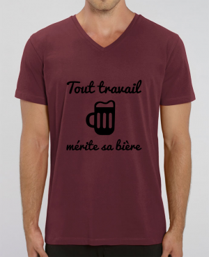T-Shirt « Tout Travail Mérite Sa Bière » - Humour, Détente - Coton Léger, Coupe Classique - Pour Homme/Femme