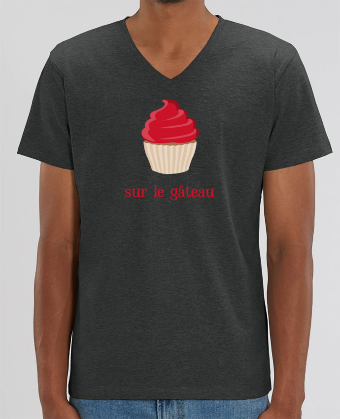 Tee Shirt Homme Col V Stanley Presenter Sur Le Gateau Idee Cadeau Tunetoo